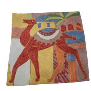 Multi-Color Stitched Camel Pillow Case Made in India